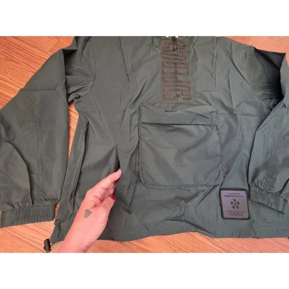 Supervsn S-GRID Anorak Jacket Mens Sz M Dk Green Oversized Streetwear‎ Skate NWT